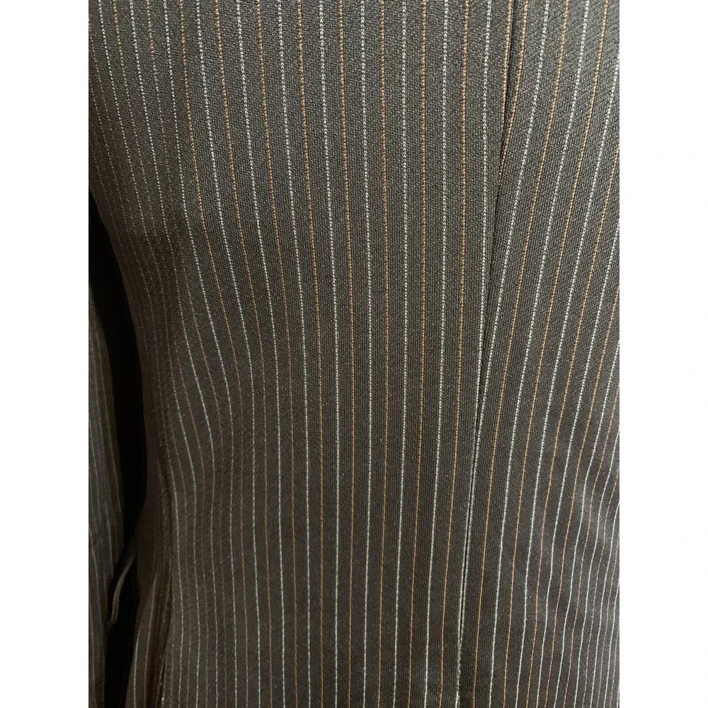 Vtg 70s John Blair Blazer Sports Coat Brown Pinstripes Sz 38 Mad Men Disco